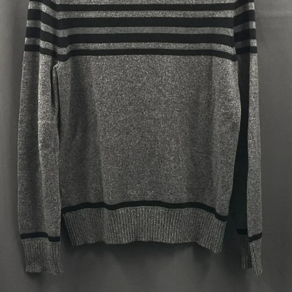 Banana Republic‎ Sweater Men M Merino Wool Italian Striped High Neck Pullover